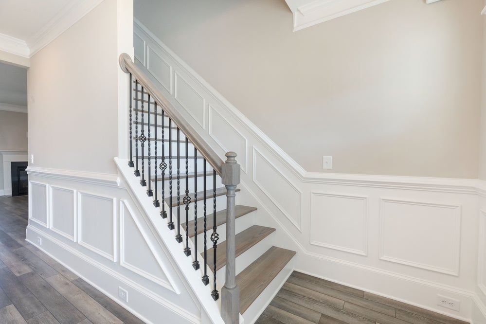 Foyer and Stairwell Wainscoting Option. Cambridge New Home in Jacksonville, NC