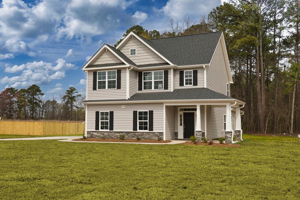 Elevation K with 3-Car Sideload Garage Option. New Home in Hampstead, NC
